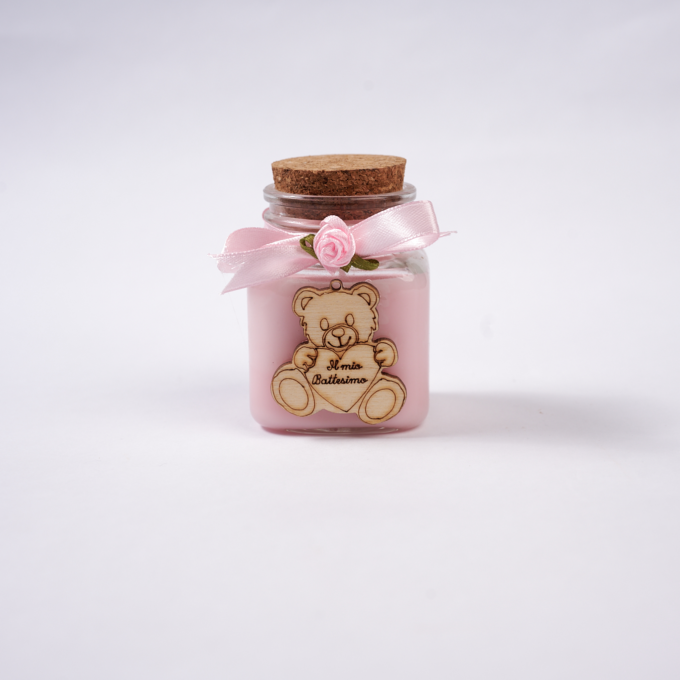 Candela 90g con Orsetto in Legno