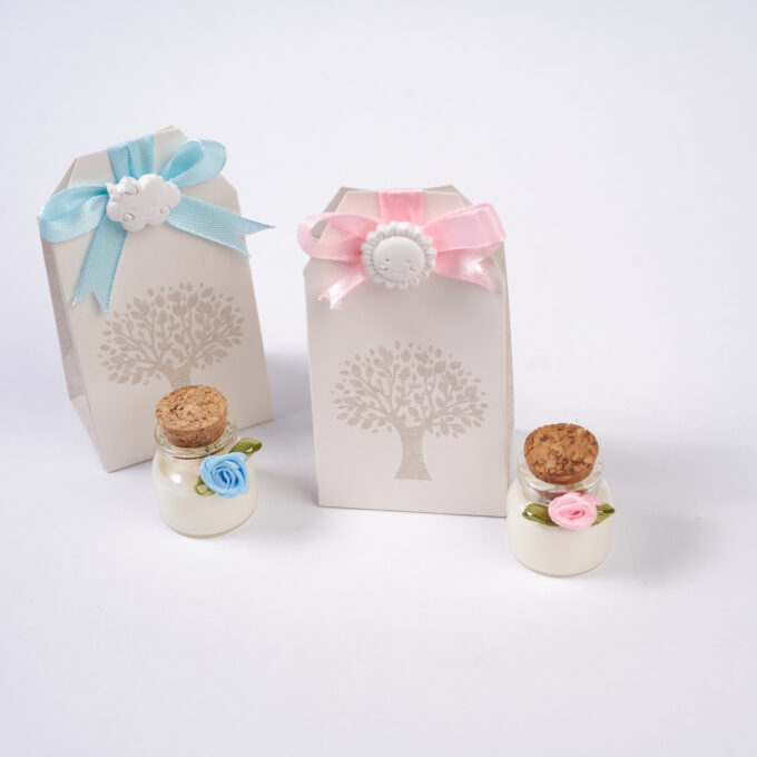 Portaconfetti con Albero della Vita e Mini Candelina