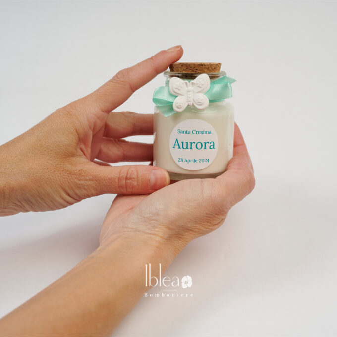 Candela 90g con Confezione Apertura a Fiore