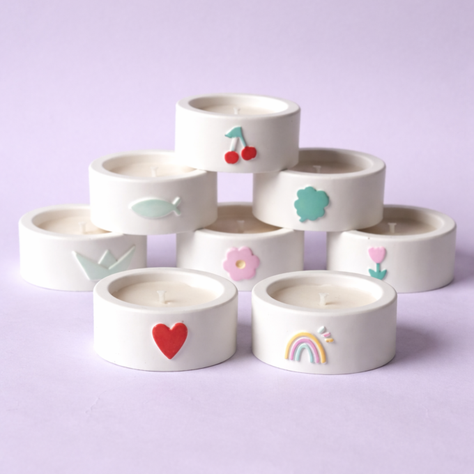 Mini Candelina in Gesso Ceramico Barchetta